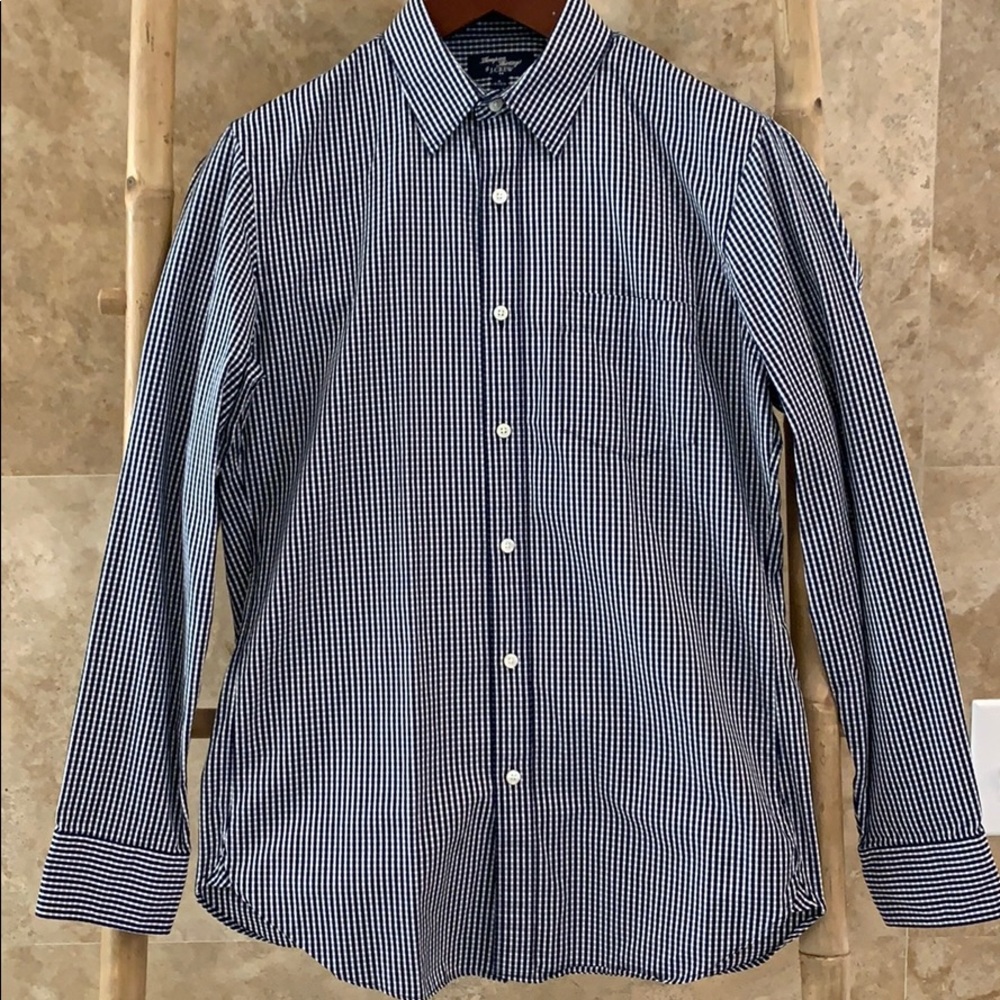 J Crew button down shirt - navy check M 15-15.5